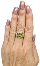 Load image into Gallery viewer, Lemon Quartz Ring, rectangle shaped, Size 7.75, Solid Bezel Setting - GemzAustralia 