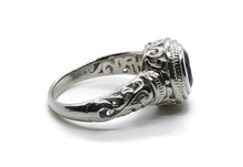 Load image into Gallery viewer, Amethyst Ring, Art Nouveau, 925 Sterling Silver, Round Gemstone - GemzAustralia 