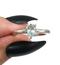 Load image into Gallery viewer, Aquamarine Ring, Sterling Silver, Size 6, Solitaire Ring, March Gem - GemzAustralia 