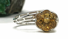 Load image into Gallery viewer, Citrine Ring, Size 8.5, Sterling Silver, Angel's Trumpet Design, Artisan Ring - GemzAustralia 