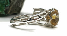 Load image into Gallery viewer, Citrine Ring, Size 8.5, Sterling Silver, Angel's Trumpet Design, Artisan Ring - GemzAustralia 