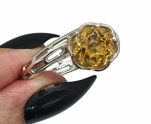 Load image into Gallery viewer, Citrine Ring, Size 8.5, Sterling Silver, Angel's Trumpet Design, Artisan Ring - GemzAustralia 