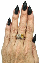 Load image into Gallery viewer, Citrine Ring, Size 8.5, Sterling Silver, Angel's Trumpet Design, Artisan Ring - GemzAustralia 