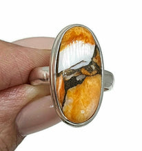 Load image into Gallery viewer, Oyster Turquoise Ring, Size 7.25, Sterling Silver, long oval Shaped - GemzAustralia 