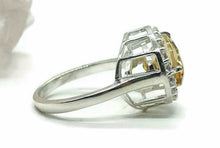 Load image into Gallery viewer, Citrine Ring, Size 8.75, Sterling Silver, Half Halo, Engagement Ring - GemzAustralia 