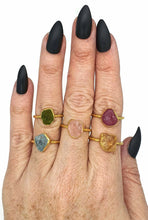 Load image into Gallery viewer, Rough Gemstone Ring, Sterling Silver, 14K gold Electroplated, Raw Gemstone - GemzAustralia 