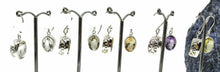 Load image into Gallery viewer, Gemstone Earrings, Oval Shape, Sterling Silver, Bezel Set, Filigree Design - GemzAustralia 