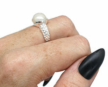 Load image into Gallery viewer, Freshwater Pearl Ring, 3 Sizes, Sterling Silver, June Birthstone - GemzAustralia 