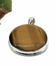 Load image into Gallery viewer, Tiger's Eye Pendant, Sterling Silver, Oval Shaped, Kundalini Awakening - GemzAustralia 