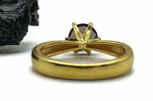 Load image into Gallery viewer, Smoky Quartz Ring, 3 sizes Sterling Silver, 14K gold Plated, 2.5 carats, Prong Set Solitaire - GemzAustralia 