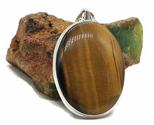 Load image into Gallery viewer, Tiger's Eye Pendant, Sterling Silver, Oval Shaped, Kundalini Awakening - GemzAustralia 