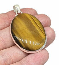 Load image into Gallery viewer, Tiger's Eye Pendant, Sterling Silver, Oval Shaped, Kundalini Awakening - GemzAustralia 