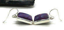 Load image into Gallery viewer, Mojave Turquoise Earrings, Sterling Silver, Rectangle Shaped, Purple Turquoise Earrings - GemzAustralia 