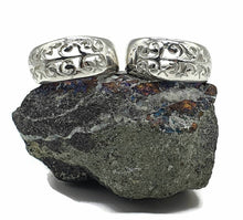 Load image into Gallery viewer, Three Quarter Hoop Earrings, Sterling Silver, Filigree Design, Silver Hoops - GemzAustralia 