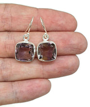 Load image into Gallery viewer, Ametrine Earrings, Sterling Silver, Square Shaped, Mixture of Amethyst &amp; Citrine, Trystine Crystal - GemzAustralia 