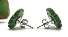 Load image into Gallery viewer, Canadian Jade 4 leaf clover studs, Sterling Silver, Deep Green Jade - GemzAustralia 