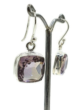 Load image into Gallery viewer, Ametrine Earrings, Sterling Silver, Square Shaped, Mixture of Amethyst &amp; Citrine, Trystine Crystal - GemzAustralia 