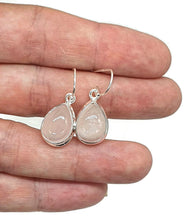 Load image into Gallery viewer, Rose Quartz Earrings, Sterling Silver, Pear shaped, Cabochon Gemstone - GemzAustralia 