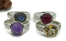 Load image into Gallery viewer, Labradorite, Amethyst, Garnet or Citrine Ring, Sterling Silver - GemzAustralia 