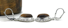 Load image into Gallery viewer, Tiger's Eye Earrings, Pear Shaped, Sterling Silver, Courage &amp; Strength Symbol - GemzAustralia 