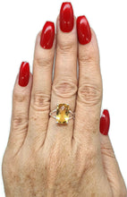 Load image into Gallery viewer, Citrine Ring, Rectangle shaped, Size 7, Sterling Silver - GemzAustralia 