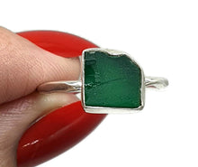 Load image into Gallery viewer, Raw Green Onyx Ring, Size 7.75, Sterling Silver, Rough Gemstone - GemzAustralia 