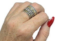 Load image into Gallery viewer, Two tone Spinning ring, Size 8.75, Sterling Silver - GemzAustralia 