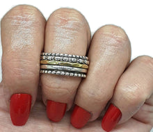 Load image into Gallery viewer, Two tone Spinning ring, Size 8.75, Sterling Silver - GemzAustralia 