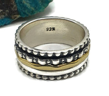 Load image into Gallery viewer, Two tone Spinning ring, Size 8.75, Sterling Silver - GemzAustralia 