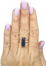 Load image into Gallery viewer, Raw Kyanite Ring, Size 8, Sterling Silver, Rectangle Design - GemzAustralia 