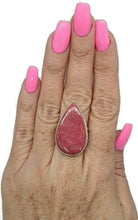 Load image into Gallery viewer, Thulite Ring, size 9, Sterling Silver, Vibrant Pink Gemstone - GemzAustralia 