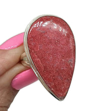 Load image into Gallery viewer, Thulite Ring, size 9, Sterling Silver, Vibrant Pink Gemstone - GemzAustralia 