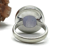 Load image into Gallery viewer, Blue Lace Agate Ring, Size 9, Sterling Silver, Round Shape - GemzAustralia 