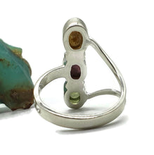 Load image into Gallery viewer, Three Stone Tourmaline Ring, Size 8, Sterling Silver - GemzAustralia 