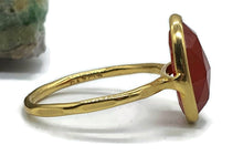 Load image into Gallery viewer, Red Onyx Ring, Size 7.75, Sterling Silver, 14K Gold Plated - GemzAustralia 
