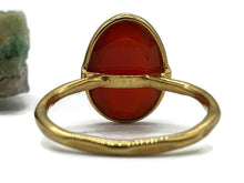 Load image into Gallery viewer, Red Onyx Ring, Size 7.75, Sterling Silver, 14K Gold Plated - GemzAustralia 