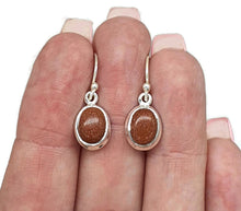 Load image into Gallery viewer, Sunstone Earrings, Oval Shaped, Sterling Silver, Stone of Leadership - GemzAustralia 