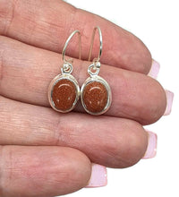 Load image into Gallery viewer, Sunstone Earrings, Oval Shaped, Sterling Silver, Stone of Leadership - GemzAustralia 