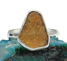 Load image into Gallery viewer, Orange Tourmaline Ring, Size 7, Sterling Silver, Rough Tourmaline - GemzAustralia 