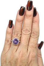 Load image into Gallery viewer, Amethyst Halo Ring, Sterling Silver, Size 7, February Birthstone - GemzAustralia 