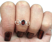 Load image into Gallery viewer, Garnet Ring, Size 8, Sterling Silver, January Birthstone, Oval Facet, Energy Stone - GemzAustralia 