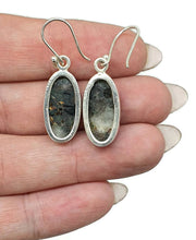 Load image into Gallery viewer, Bronze Astrophyllite Earrings, Sterling Silver, Long Oval Shaped, Astral Travel Gemstone - GemzAustralia 