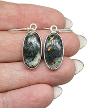 Load image into Gallery viewer, Bronze Astrophyllite Earrings, Sterling Silver, Long Oval Shaped, Astral Travel Gemstone - GemzAustralia 