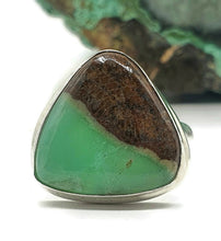 Load image into Gallery viewer, Australian Boulder Chrysoprase Ring, Size 9.5, Sterling Silver, Chalcedony Variety - GemzAustralia 