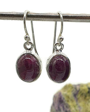 Load image into Gallery viewer, Ruby Earrings, Sterling Silver, July Birthstone, 14 carats, Oval Shaped, Energy Stone - GemzAustralia 