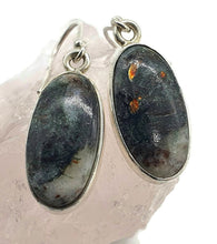 Load image into Gallery viewer, Bronze Astrophyllite Earrings, Sterling Silver, Long Oval Shaped, Astral Travel Gemstone - GemzAustralia 