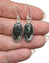Load image into Gallery viewer, Bronze Astrophyllite Earrings, Sterling Silver, Long Oval Shaped, Astral Travel Gemstone - GemzAustralia 
