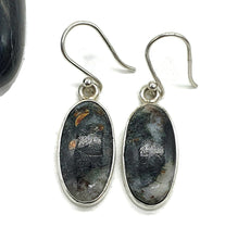Load image into Gallery viewer, Bronze Astrophyllite Earrings, Sterling Silver, Long Oval Shaped, Astral Travel Gemstone - GemzAustralia 