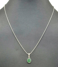 Load image into Gallery viewer, Emerald Pendant, Sterling Silver, May Birthstone, Oval Faceted, Natural Gemstone - GemzAustralia 