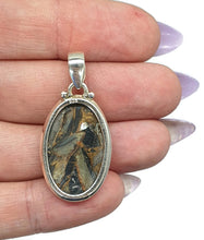 Load image into Gallery viewer, Obsidian Pendant, Oval Shaped, Australian Gem, Sterling Silver, Volcanic Gem - GemzAustralia 
